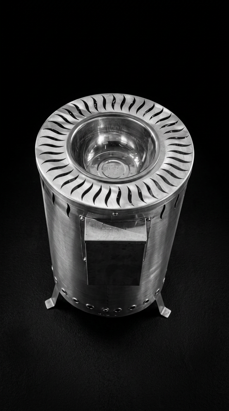 Generador de calor para sauna Helios con corona de rayos solares y cuenco para esencias