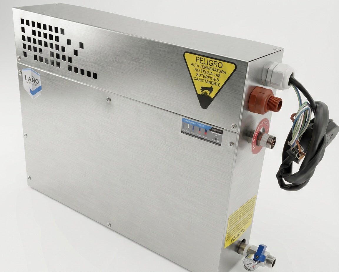 Caldera eléctrica de vapor para baño turco en acero inoxidable