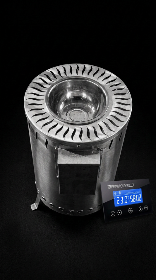 Generador de calor para sauna Helios con corona de rayos solares y cuenco para esencias – vista 2