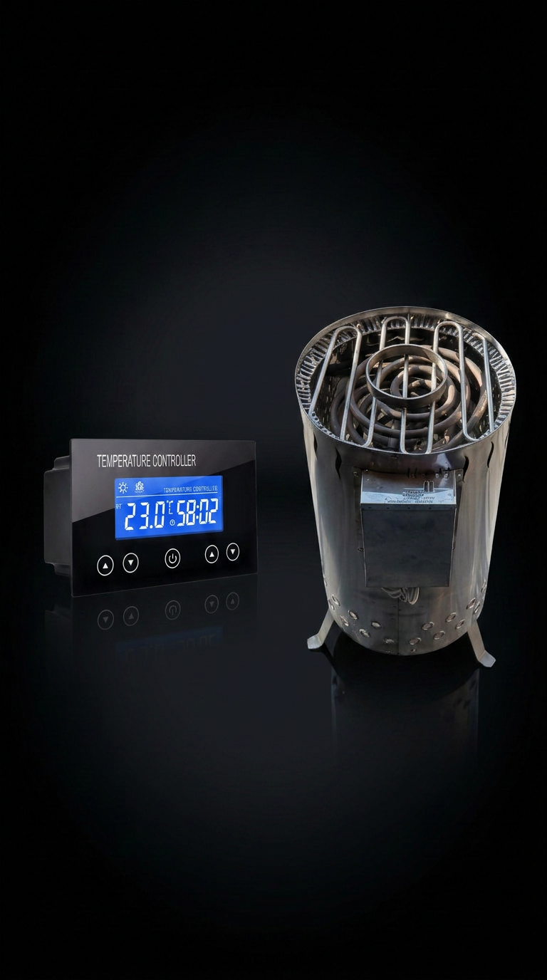 Generador de calor para sauna Titán cilíndrico con resistencias eléctricas a la vista – vista 3