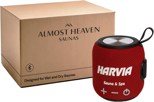 Parlante Harvia rojo Bluetooth para sauna